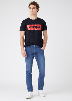 WRANGLER LOGO TEE MĘSKI T-SHIRT KOSZULKA LOGO NADRUK BLACK W7MSD3100 112142861