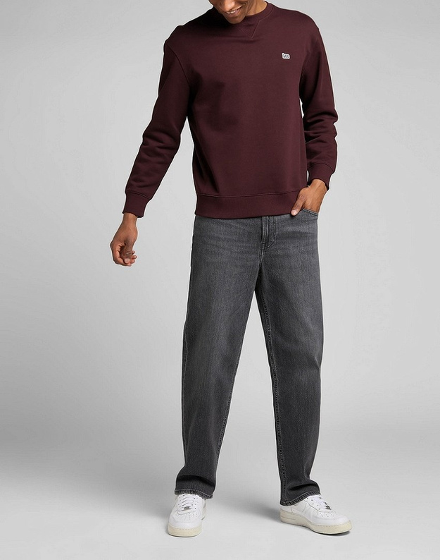 LEE PLAIN CREW SWS MĘSKA BLUZA KLASYCZNA LOGO VELVET L81IRY74 112321570