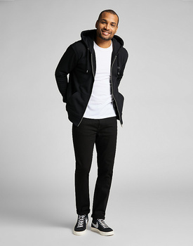 LEE BASIC ZIP THROUGH MĘSKA BLUZA Z KAPTUREM KANGURKA BLACK L80KSP01 112121423