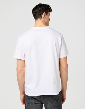 MESKA KOSZULKA WRANGLER EMBROIDERY TEE WORN WHITE 112371487