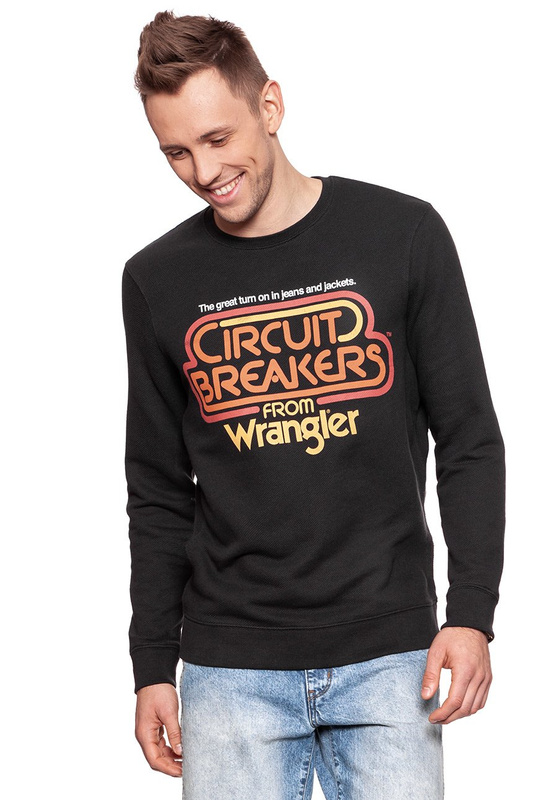 BLUZA WRANGLER MĘSKA CIRCUIT SWEAT FADED BLACK W6546I4V6 112130549