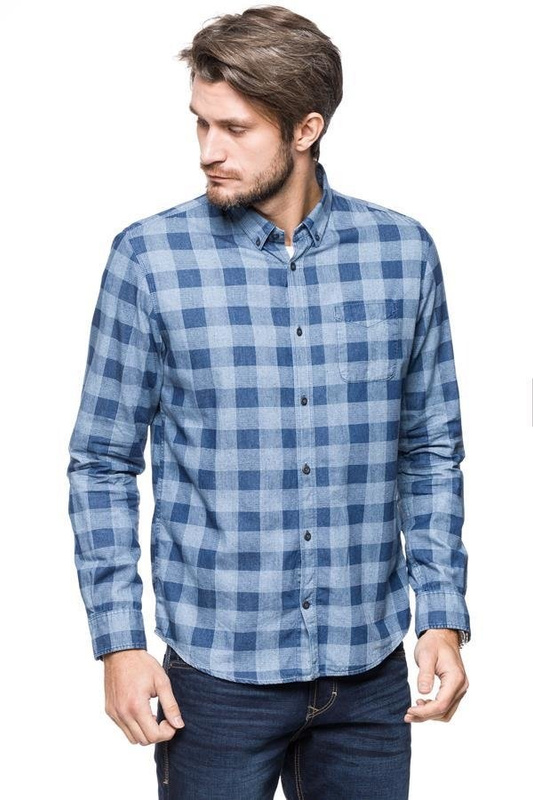 TOM TAILOR RAY INDIGO AOP PACKAGE SHIRT REAL NAVY BLUE 2030290.00.10 COL. 6593