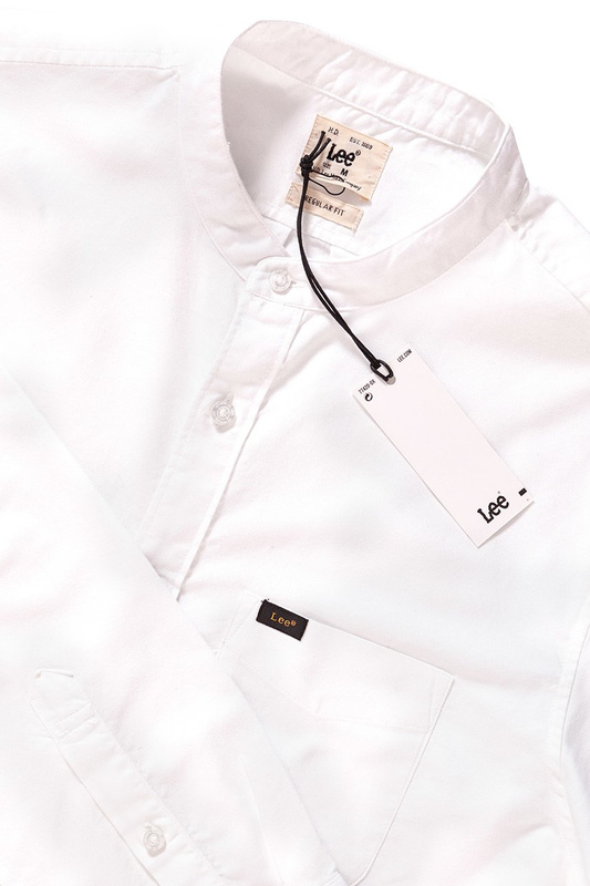 LEE BANDCOLLAR SHIRT WHITE CANVAS L67JITRR