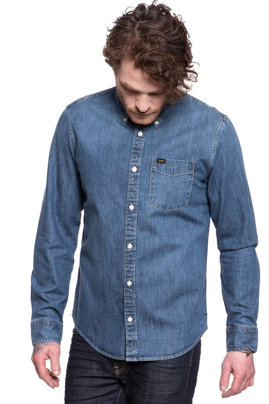 LEE BUTTON DOWN REGULAR FIT OIL BLUE L880PLMO 112123380