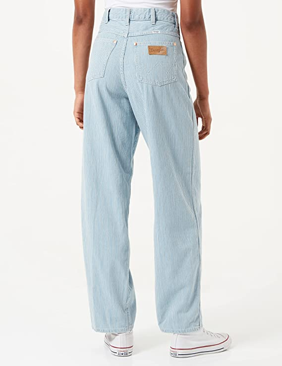 WRANGLER BARREL HICK HORAY W2H7AM44F DAMSKIE SPODNIE MATERIAŁOWE W PASKI 112146032