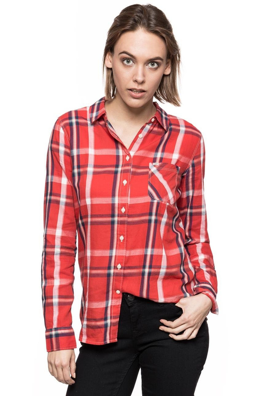 LEE ONE POCKET SHIRT BRIGHT RED L45QRSCZ