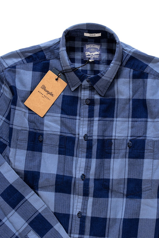 WRANGLER L/S 2PKT SHIRT BLUE W57615EPN