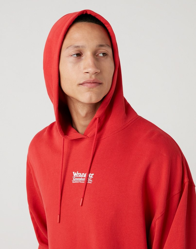 MĘSKA BLUZA WRANGLER HOODIE ROCOCCO RED W6E1HAXA4 112130724