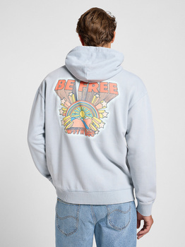 MESKA BLUZA LEE RELAXED GRAPHIC HOODIE CONCRETE GRA 112364071