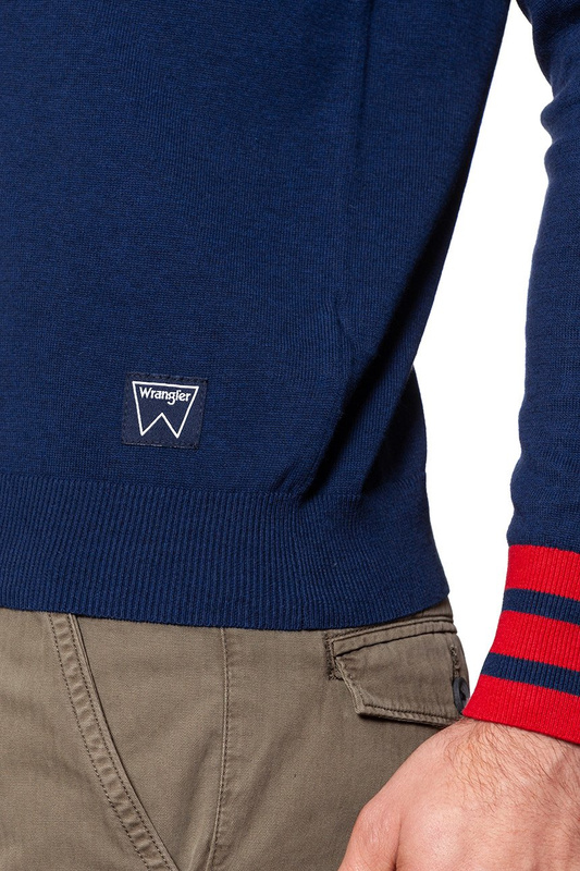 MĘSKI SWETER WRANGLER RAGLAN KNIT BLUE DEPTHS W8615PRJY 112132316