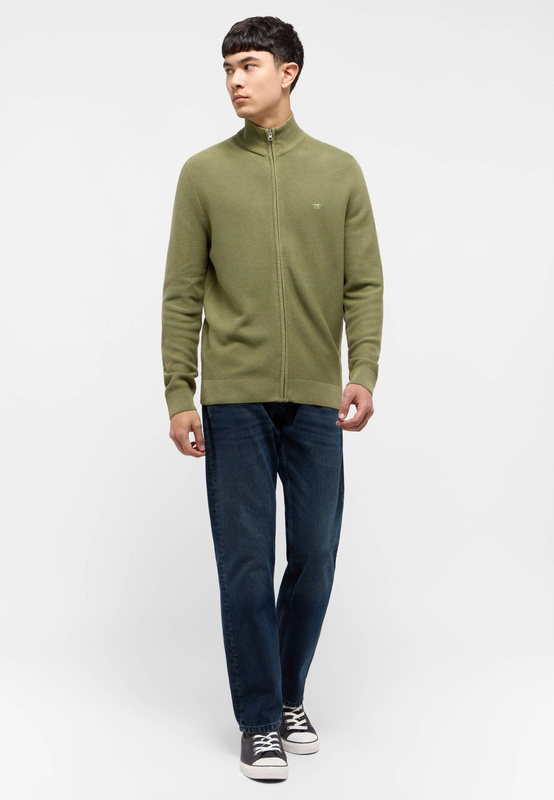 Sweter Męski Rozpinany Mustang Style Escondido Oil Green 1015476 6273 