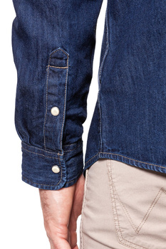 KOSZULA JEANSOWA MĘSKA WRANGLER DENIM WESTERN SHIRT DARK INDIGO W5973O61E 112129847