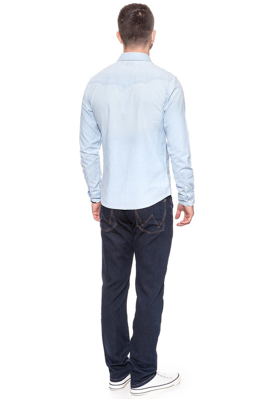 KOSZULA JEANSOWA MĘSKA WRANGLER LS WESTERN LIGHT STONE W5A231GZ6 112129994