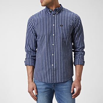LEE BUTTON DOWN MĘSKA KOSZULA MATERIAŁOWA W PASKI INDIGO L880GEDK 112123109