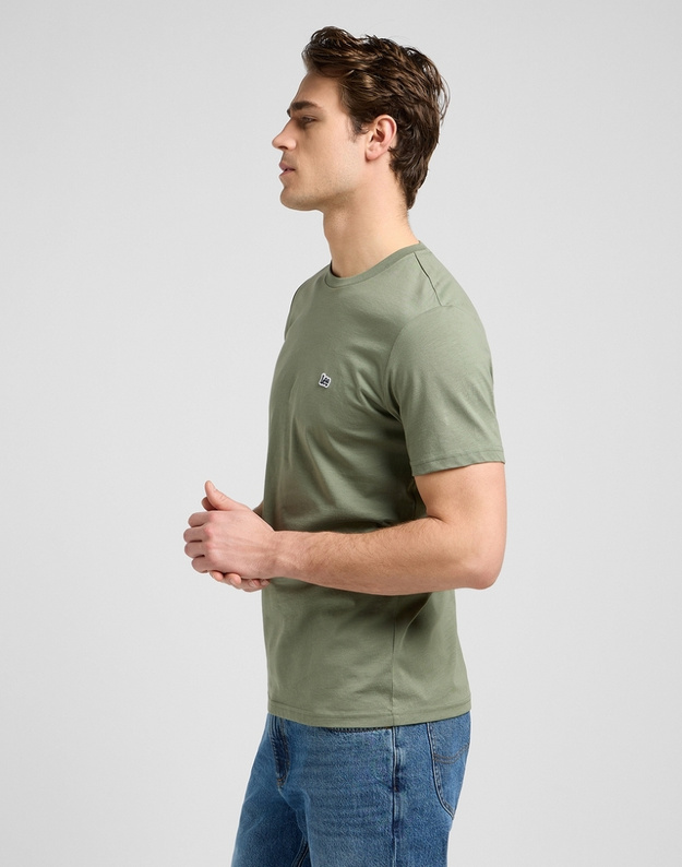 MESKA KOSZULKA  LEE SS PATCH LOGO TEE OLIVE STONE 112370497