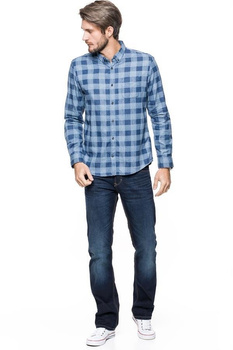 TOM TAILOR RAY INDIGO AOP PACKAGE SHIRT REAL NAVY BLUE 2030290.00.10 COL. 6593