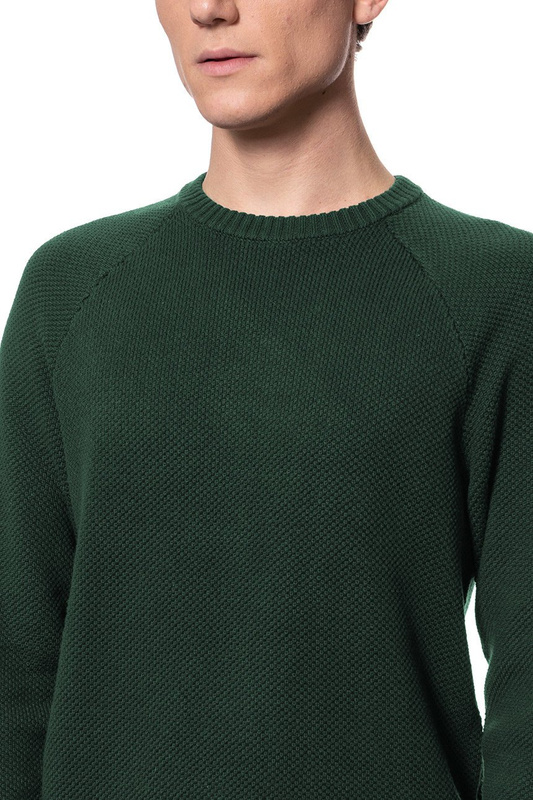 MĘSKI SWETER LEE RICE KNIT DK BOTTLE GREEN L83MOCBB 112122402