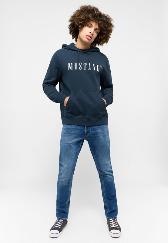 MĘSKA BLUZA Z KAPTUREM MUSTANG LOGO Bronson Carbon 1014687 4135