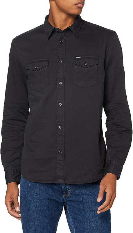 MĘSKA KOSZULA WRANGLER LS 2PKT FLAP SHIRT DARK NAVY W5A5MZXAE 112130068