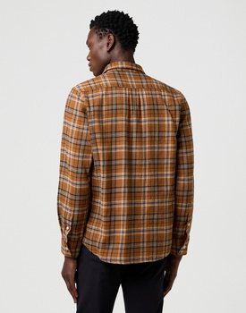 MESKA KOSZULA WRANGLER 1 PKT SHIRT BROWN BLACK 112371404