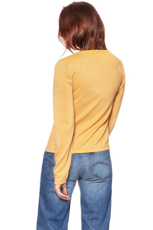 DAMSKI SWETER WRANGLER INTARSIA KNIT HONEY GOLD W8103PPU8 112132220