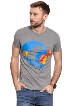 KOSZULKA WRANGLER HORSE LOGO TEE GREY MARL W7B72FKVB 112131539