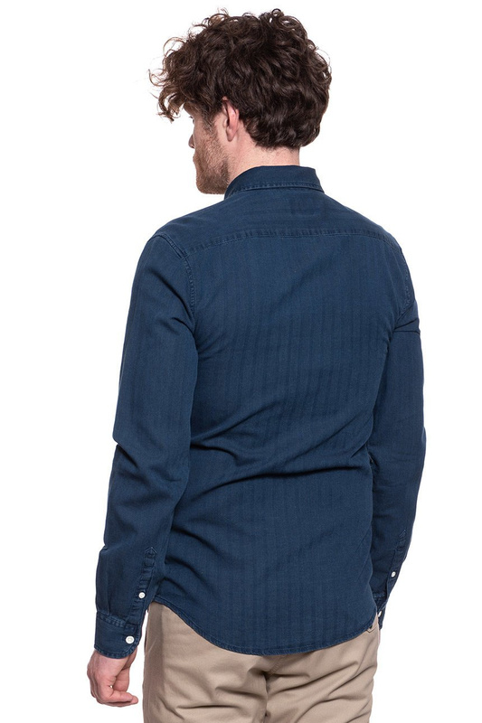 KOSZULA MĘSKA WRANGLER LS 1PKT BDOWN SHIRT INDIGO BLU W5F3B589X 112130130