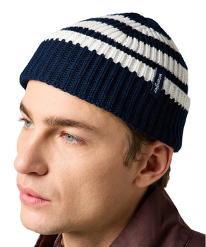 MESKA CZAPKA WRANGLER STRIPED BEANIE DARK NAVY 112372408