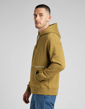 LEE LOGO LOOSE HOODIE MĘSKA BLUZA Z KAPTUREM NIEROZPINANA NADRUK AMMONITE L84HTJ85 112322634