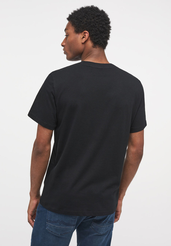 MUSTANG ALEX C PRINT MĘSKI T-SHIRT KOSZULKA LOGO NADRUK BLACK 1013803 4142