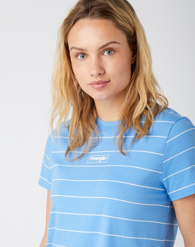 DAMSKI T-SHIRT WRANGLER SS STRIPE TEE MARINA BLUE W7ZCD3B37 112141646