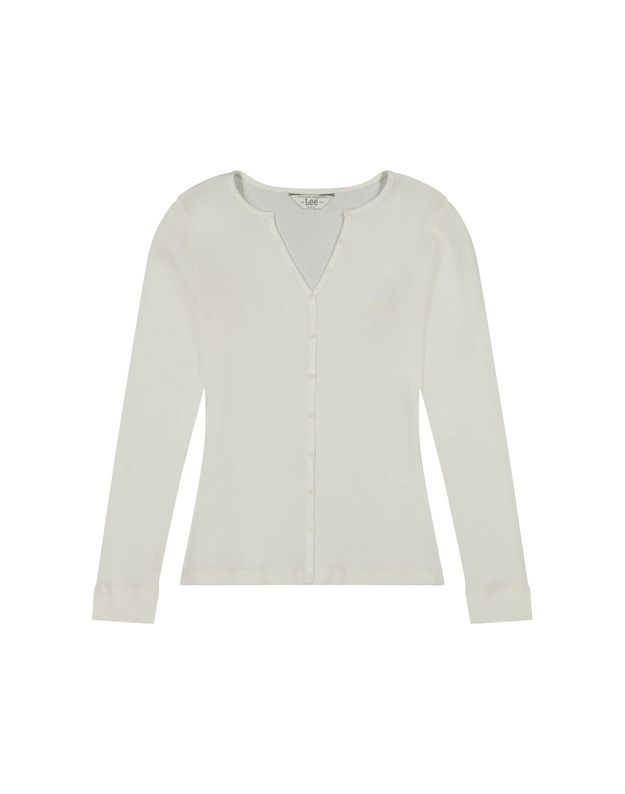 DAMSKA KOSZULKA LEE WASHED WAFFLE HENLEY ECRU 112371290