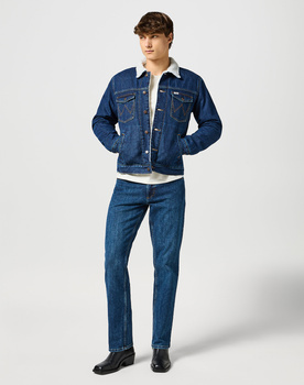 WRANGLER MĘSKA KURTKA JEANSOWA WRANGLER SHERPA JACKET DARK STONE 112356724