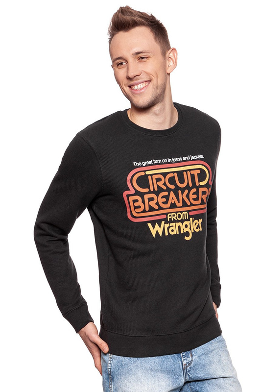 BLUZA WRANGLER MĘSKA CIRCUIT SWEAT FADED BLACK W6546I4V6 112130549
