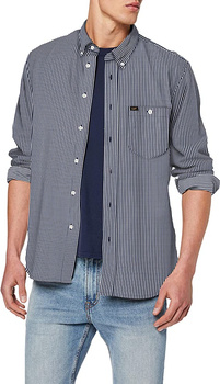LEE RIVETED SHIRT RELAXED FIT MĘSKA KOSZULA MATERIAŁOWA W PASKI WASHED BLUE L66ITPLR 112116464
