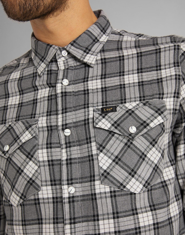 LEE CLEAN WESTERN SHIRT MĘSKA KOSZULA GREY MELE L644RH37 112115616
