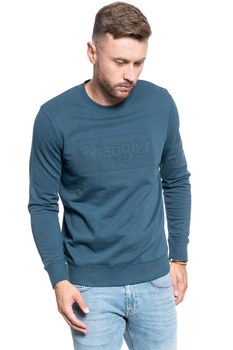 BLUZA MĘSKA WRANGLER TONAL LOGO SWEAT DARK BLUE TEAL W6C8-HX-B16 112130710