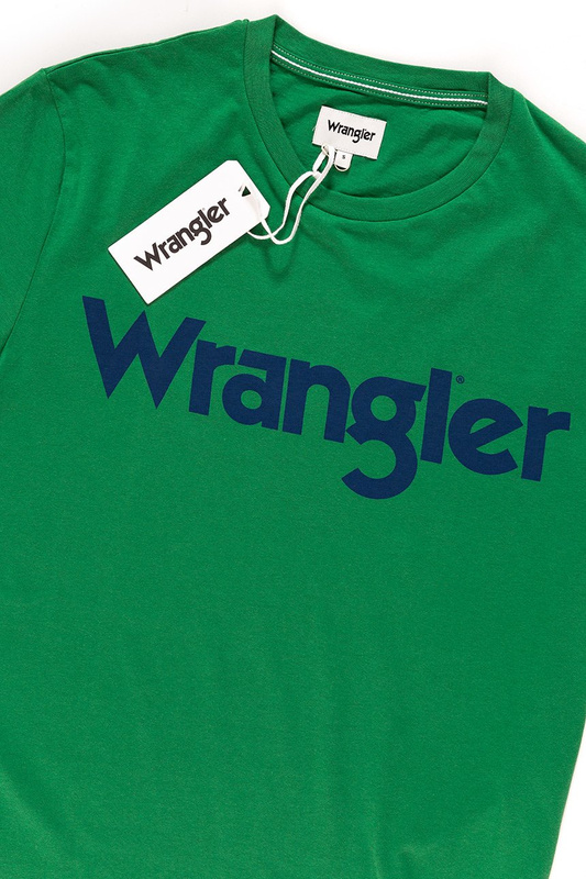 KOSZULKA WRANGLER SS LOGO TEE AMAZON GREEN W7A86D3UX 112131300