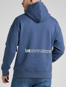 LEE LOGO LOOSE HOODIE MĘSKA BLUZA Z KAPTUREM LOGO L84HTJ54 112322633