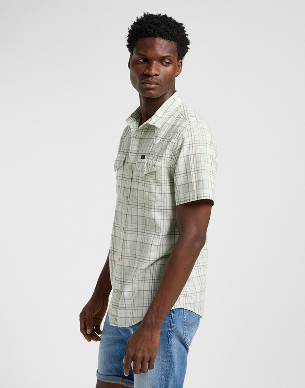 MESKA KOSZULA LEE SS WESTERN SHIRT MERCANTILE SAGE OM 112364120