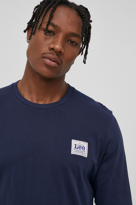 LEE LS BRANDED TEE MĘSKI LONGSLEEVE BRIGHT NAVY L63MJACF 112144214