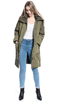 DAMSKA KURTKA ZIMOWA LEE ELONGATED PUFFER OLIVE GREEN L56FMKNX 112113036