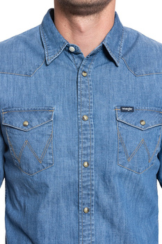 WRANGLER DENIM WESTERN SHIRT MID INDIGO W5M12AX8E 112130201