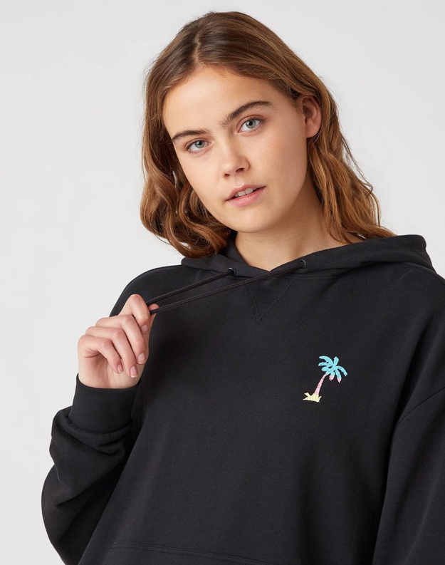 DAMSKA BLUZA WRANGLER DRAWCORD HOODIE FADED BLACK W6Q7-HA-XV6 112130841