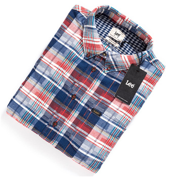 LEE BUTTON DOWN SHIRT LAVA RED L880DWAFS