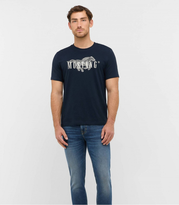 Męski T-Shirt Mustang Style Austin Dark Sapphire 1016858 4136