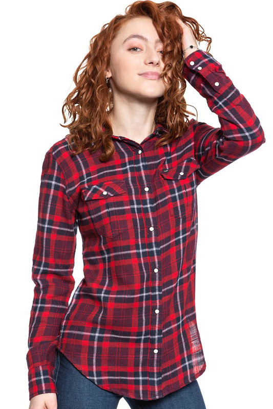 KOSZULA DAMSKA LEE REGULAR WESTERN WARP RED L46CPUKG 112110875