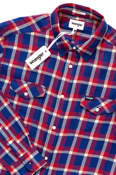 KOSZULA WRANGLER LS 2PKT FLAP SHIRT SCARLET RED W5917ORUU 112129698