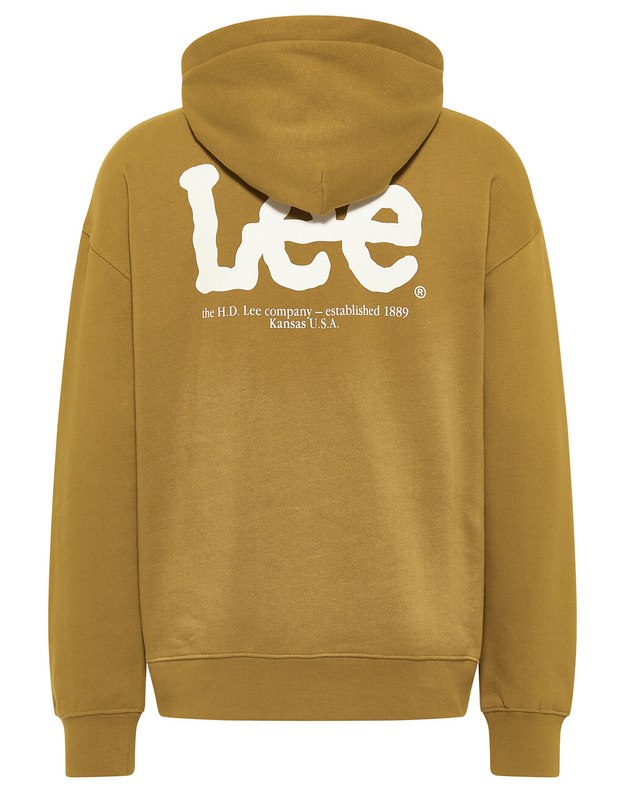 LEE LOGO LOOSE HOODIE MĘSKA BLUZA Z KAPTUREM NIEROZPINANA NADRUK AMMONITE L84HTJ85 112322634