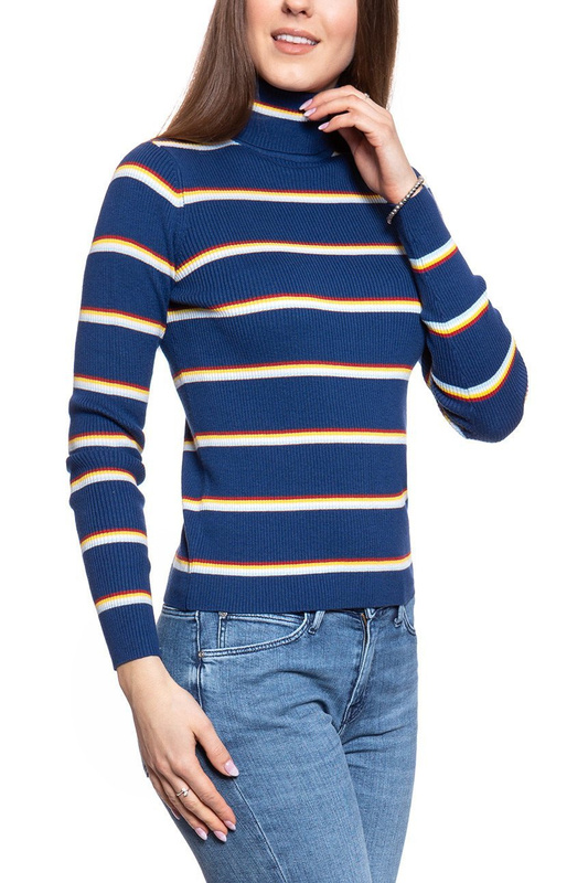 DAMSKI SWETER WRANGLER TURTLE NECK BLUE DEPTHS W8N0PWXJY SAMPLE 112132401